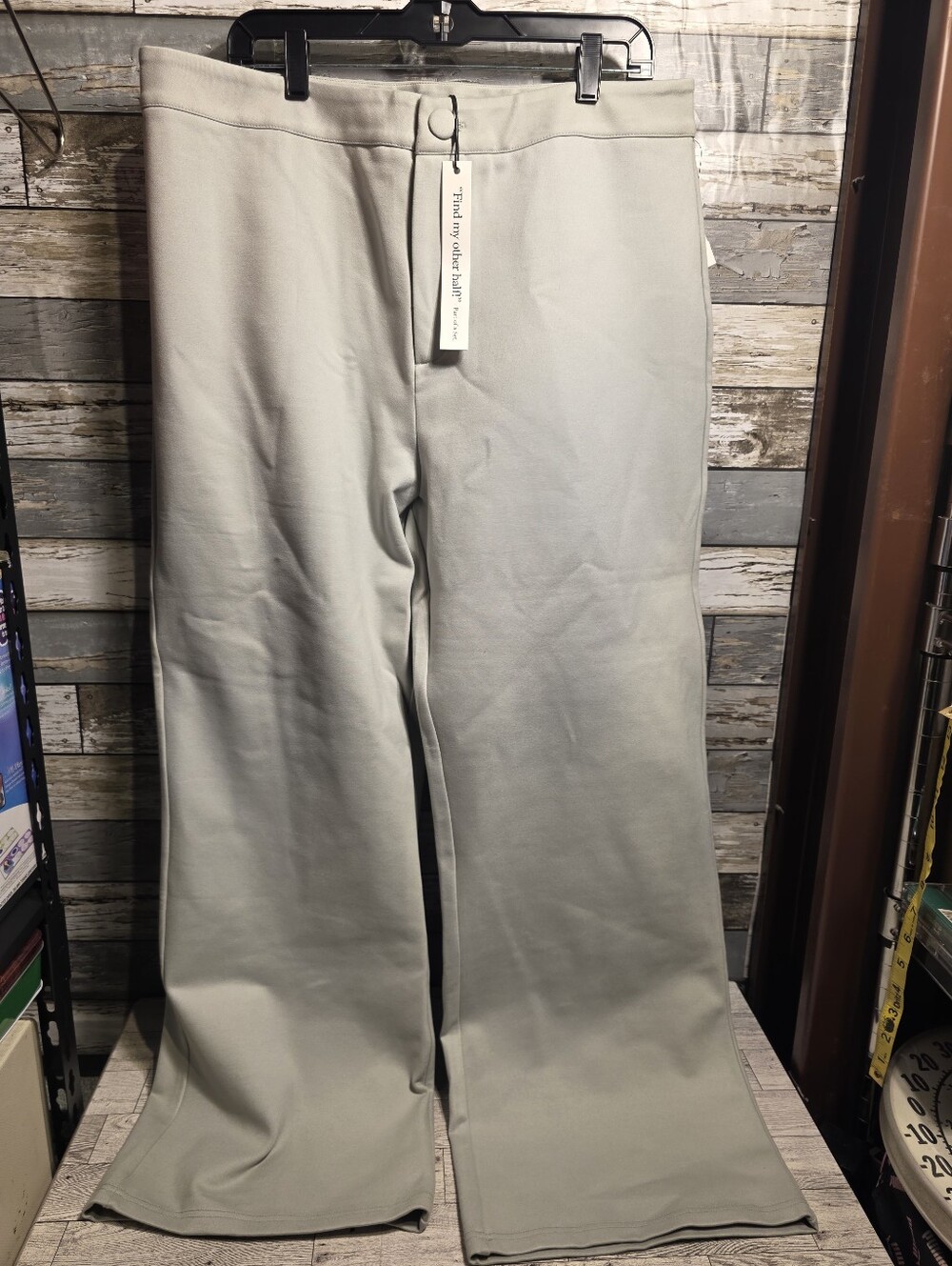 AKIRA Pale Gray Cropped Double-Breasted Blazer With Pants - Picture 5 of 8